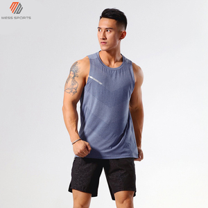 Débardeur sans manches noir pour homme, col rond, motif à pois, séchage rapide, vêtements de sport, polyester tricoté - Product Image 3