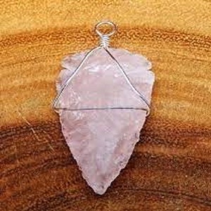 Quartz rose pierre semi-précieuse artisanat pointes de flèches enroulées de fil pierres précieuses d'agate de Super qualité sculptées styles d'amour de guérison naturels - Product Image 1