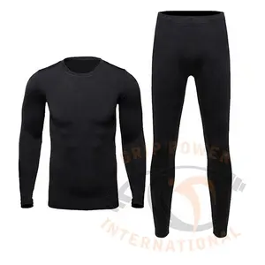 Trajes de chándal de LICRA de poliéster térmico ajustado para exteriores para entrenamiento de culturista patrón sólido conjuntos de entrenamiento de gimnasio de talla grande - Product Image 1