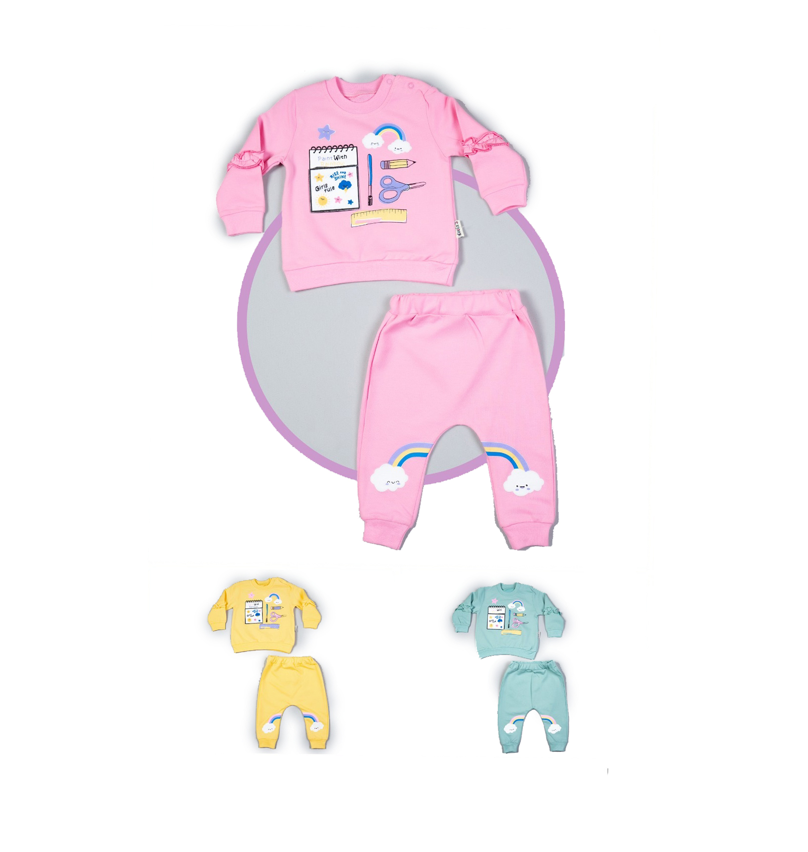 Горячая распродажа! Уникальный комплект из 2 предметов для маленьких девочек My Sun, Весенняя мягкая хлопковая детская одежда от бренда Necix