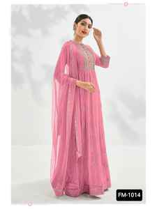 ชุดเดรส Anarkali ปักลายสำหรับผู้หญิงชุดปาร์ตี้สไตล์ปากีสถานดีไซน์เนอร์ชุดเดรสปักสำหรับงานปาร์ตี้ - Product Image 2