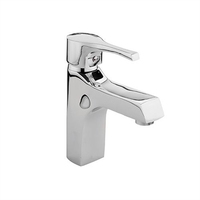 Robinet de lavabo moderne en laiton sans plomb, monocommande, entre-axes 4 pouces, à poser sur comptoir, avec débit contrôlé, anti-rayures, poli, chaud/froid