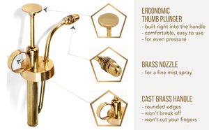 Antique Brass Plant Mister Manual Indoor/Outdoor Potted Plants <b>Sprinkler</b> Metal <b>Garden</b> Watering Tool - Product Image 2