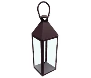 ขายส่งสีดำโลหะสวนแขวนโคมไฟพายุเฮอริเคนสำหรับตกแต่งกลางแจ้งโคมไฟ - Product Image 1