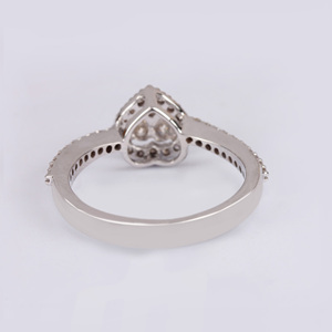 Anillo de Oro Blanco Sólido de 18k con Diamante Natural de 0.48 Ct en Forma de Corazón, Estilo Bohemio, Certificado por Gemco, Regalo de Amistad - Product Image 2