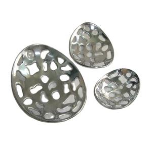 Tazón de Aluminio Fundido en Tres Tamaños, Forma Ovalada y Pulido Espejo, Tazón Ovalado de Metal para Servir, Tazón Decorativo de Aluminio - Product Image 1