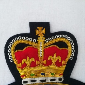 Venta al por mayor fabricante Royal British Blazer Badge Gold Bullion alambre hecho a mano calidad blazer negro - Product Image 5