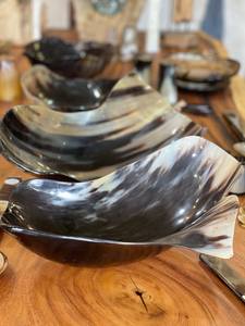 Bol de service en corne naturelle fabriqué à la main personnalisé de haute qualité Animal hautement poli pour la maison hôtel Restaurant corne à boire - Product Image 6