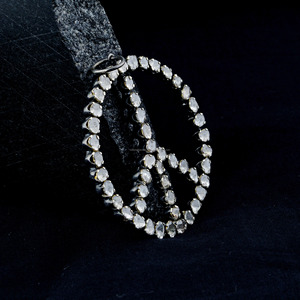 Csja — pendentif en argent Sterling 925 avec des strass, coupe en Rose naturel, pendentif avec signe de guerre - Product Image 6