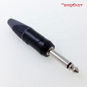 Enchufe de conector de Audio TS profesional de alta calidad de 6,35mm con carcasa de aleación de Zinc electrocapado acabado Chapado en negro aislante PA66 - Product Image 5