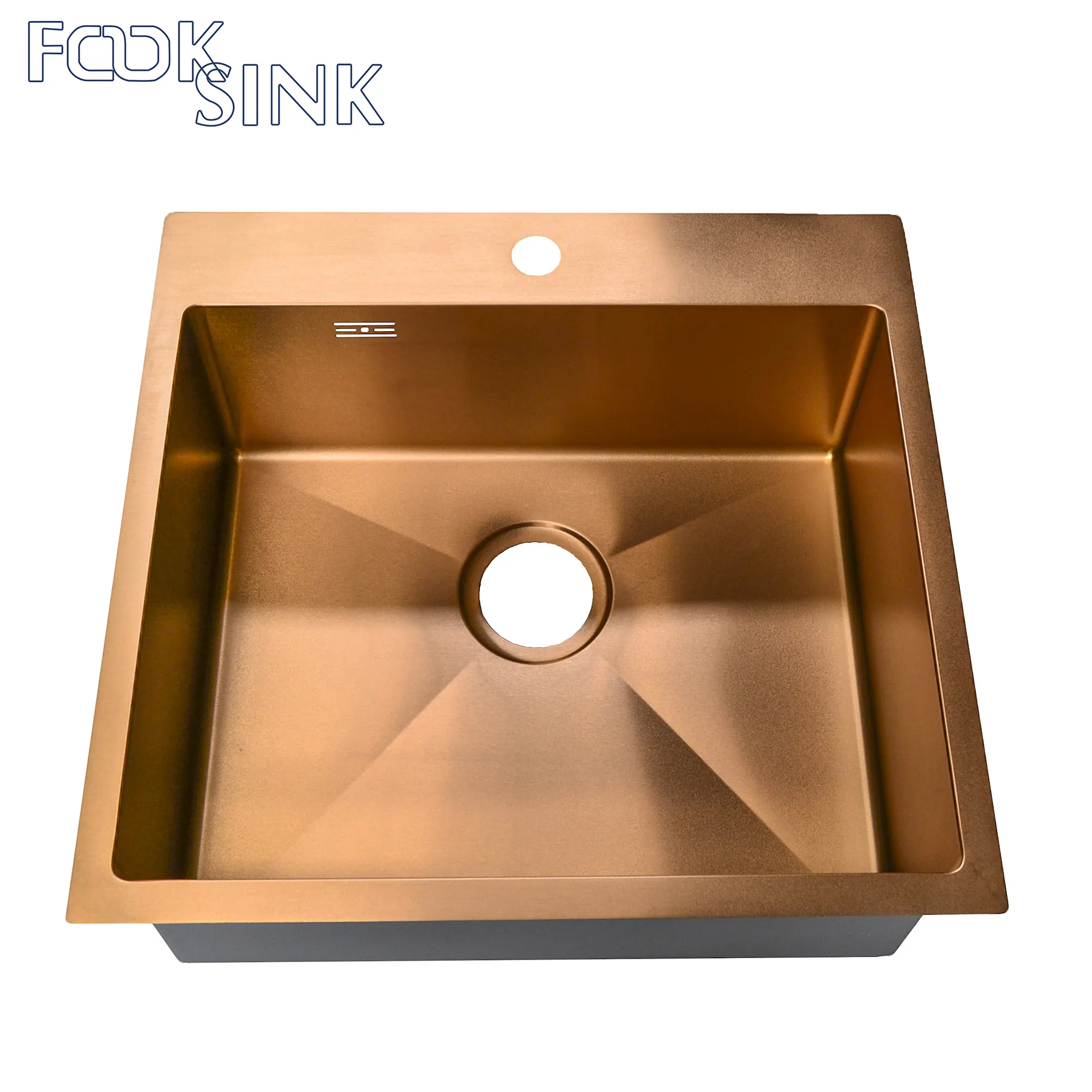 Tezgah tasarımı gül altın/bakır önlük ön lavabo dikdörtgen PVD Nano paslanmaz çelik mutfak lavabosu