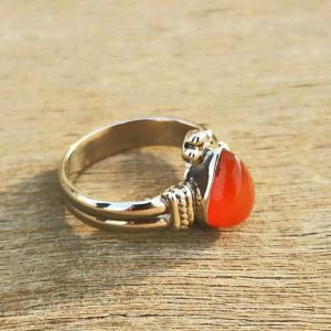 แหวนเพชรเม็ดเดี่ยวสีเงินสเตอร์ลิงใส่ได้ทั้งชายและหญิงทำด้วยมือเครื่องประดับทองโอนิกซ์18K สีแดงธรรมชาติของขวัญแหวนหมั้นสำหรับงานแต่งงานที่สมบูรณ์แบบ - Product Image 2