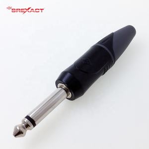 Enchufe de conector de Audio TS profesional de alta calidad de 6,35mm con carcasa de aleación de Zinc electrocapado acabado Chapado en negro aislante PA66 - Product Image 2