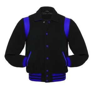 Winter Street Fashion Men's Wool Body and Leather Fashion Panel Men / Female Varsity Jackets & <b>Coat</b> OEM Services - Product Image 5