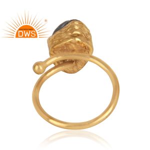 ชุดแหวนอัญมณีรมควันหยาบแหวนทองเหลืองชุบทอง18K เครื่องประดับคอลเลกชันวินเทจ - Product Image 3