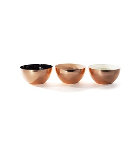 Bol de service à soupe arrondi domestique Design moderne ensemble de trois bols en cuivre pour la vaisselle en vrac - Product Image 1