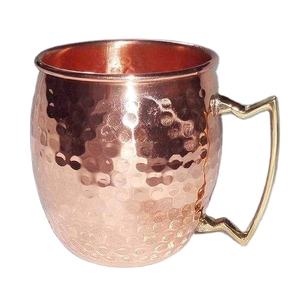 Mug en cuivre chaud vintage de qualité supérieure avec poignée en laiton et finition martelée pour les fêtes, les mariages et l'utilisation au bar Capacité 250ML - Product Image 1
