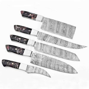 Vente en gros de couteaux de chef en acier inoxydable à lame damas de conception personnalisée de qualité supérieure ensemble de couteaux de cuisine en métal faits à la main - Product Image 4