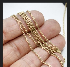 Cadena Ovalada de Plata de Ley de Alta Calidad Chapada en Oro para la Creación de Joyas con Piedras de Nacimiento por HARI OM CREATIONS - Product Image 1