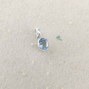 925 bijoux en argent pendentif topaze bleue pierres précieuses légères pendentifs en argent Sterling personnalisé argent bleu topaze pierres précieuses pendentifs - Product Image 2