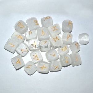 Juego de runas caídas de selenita, suministros de piedra curativa Fengshui - Product Image 2