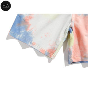 2021ที่มีคุณภาพสูงถนนแฟชั่น300gsm กางเกงขาสั้นผู้ชาย Unisex แนวโน้มแฟชั่นมัดย้อมกางเกงขาสั้น - Product Image 5