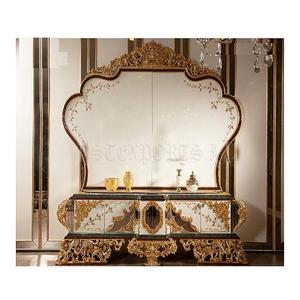 Meuble TV de style turc, lourd et sculpté, pour la maison, meuble TV et armoire de style baroque de luxe, finition dorée, meuble TV élégant, meubles USA - Product Image 1