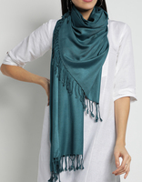 Écharpe en cachemire bleu doux de qualité supérieure pour femmes, design uni décontracté pour le printemps, châle traditionnel