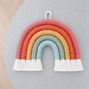 Macramé arc-en-ciel multicolore de haute qualité, décoration murale - Product Image 1