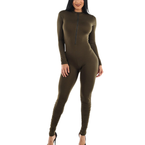 Vêtements de sport pour femme, tendance et décontractés, avec fermeture éclair, cordon de serrage, couleur unie, avec grande poche, pour activités de plein air - Product Image 1