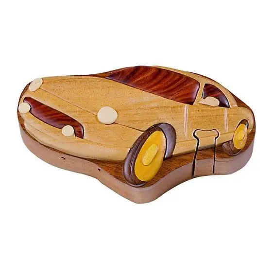 Intelligent secret puzzle wooden box classic children game from Vietnam wood crafts customized private brand
