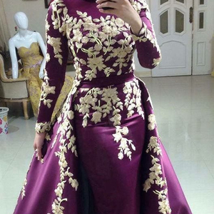 EXCLUSIVE BACK TAIL --FLOOR LENGTH CAFTAN EMBROIDERY OF DABKA, CRYSTAL GLASS BEADS,GLASS STONE WORK FOR PARTY-WEAR @ 2022 - Product Image 1