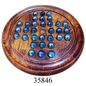 Indoor Playing Wooden <b>Game</b> <b>Solitaire</b> with Marbles Round Wooden <b>Board</b> <b>Game</b> With Marbles Wholesale - Product Image 2
