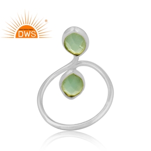 <b>925</b> Sterling <b>Silver</b> <b>Ring</b> Jewelry Wholesale Natural Prehnite Chalcedony Gemstone Handmade Woman's <b>Ring</b> Jewelry Manufacturer - Product Image 3