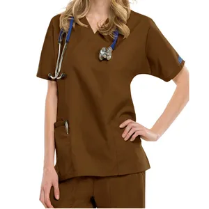 Goede Kwaliteit Aangepaste Scrub Jogger Stretch Medische Uniformen Vrouwen Medische Scrub Ziekenhuis Verpleegsters Jurk Uniform