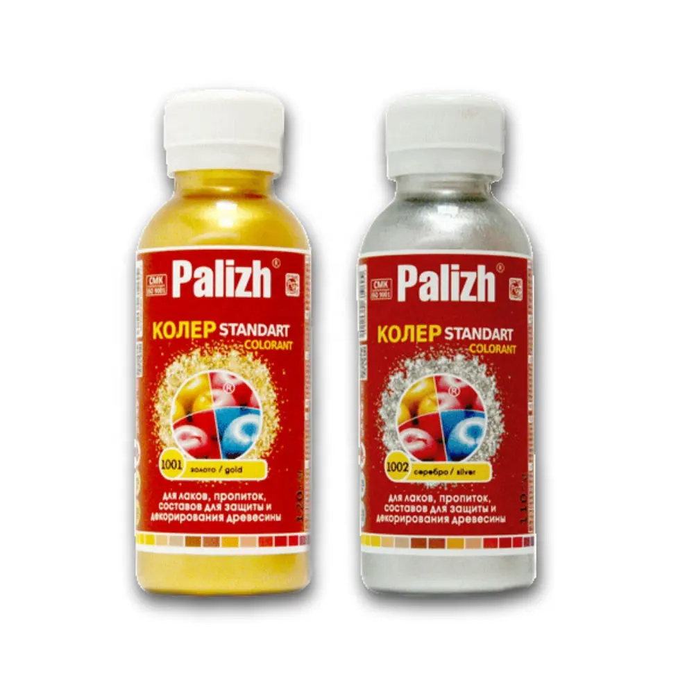 यूनिवर्सल धातु colorants "Palizh STANDART" जलजनित और विलायक आधारित पेंट के सभी प्रकार के लिए