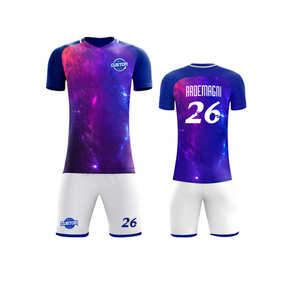 เซ็ตชุดยูนิฟอร์มฟุตบอลมาใหม่ชุดเล่นกีฬาพิมพ์ซับลิเมชันออกแบบโลโก้ได้ตามต้องการสำหรับทุกเพศแขนครึ่งแขน2023 - Product Image 1