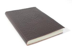 Handcrafted Handmade Recycled Cotton Paper With Tree of Life Vintage Embossed <b>Floral</b> Design Leather Journal - Product Image 2