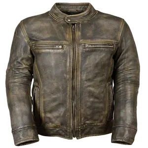 Customized Motorcycle New Style Leather Men's Motorcycle Jacket Spring And Autumn Leather Jacket