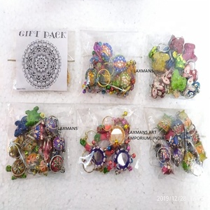 Lacwork Keychains From India Handpainted Beaded Keychains From India Designer Hand Painted Keychain <b>10</b> Pcs Pack Wholesale - Product Image 2