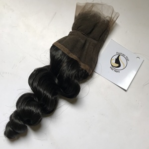 Extensiones de cabello humano virgen sin procesar, mechones de pelo a granel vietnamita con cierre de encaje, 4x4, 100% sin procesar - Product Image 1