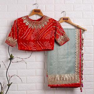 Sari Especial para Fiestas y Bodas, Ropa de Mujer con Blusa, Venta al por Mayor a Bajo Precio y con Bordado Intenso, Sadi/Sari/Saree - Product Image 1