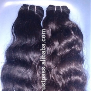 Venta caliente 100% Virgen Cabello indio crudo Onda natural de lujo Cabello humano trama Vendedores de cabello Indio de alta calidad - Product Image 1