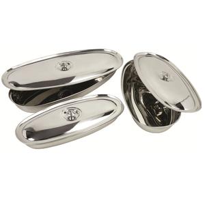 Platos para servir ovalados de acero inoxidable pulido, accesorios culinarios de Metal - Product Image 6