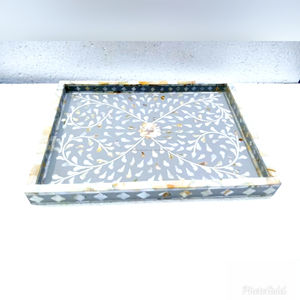 Plateau de service en incrustation de nacre faite à la main de meilleure qualité en gros poli avec de l'artisanat naturel de style animal - Product Image 2