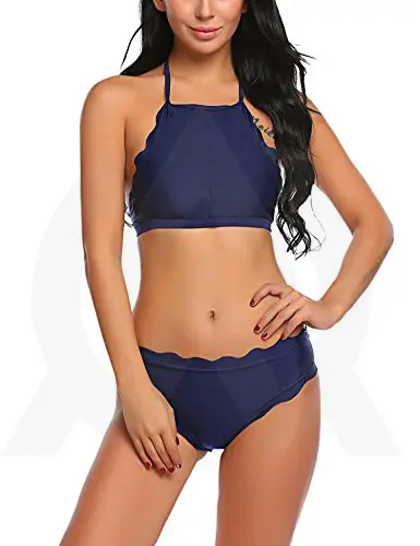 Manufacturer Women Swimming Suit Hot Summer Seaside Bikini High Neck Tank Top Bikini