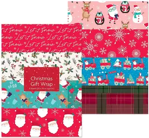 优质材料圣诞包装纸与大床单和各种设计礼品纸8个不同的床单一个包