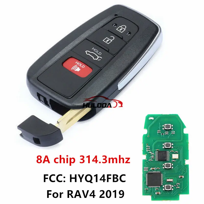 for Toyota Smart Remote Key Fob 314.3MHz 8A Chip for Toyota RAV4 2019 - FCC: HYQ14FBC