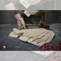 Guantes exfoliantes con logotipo impreso personalizado de seda Beige Kesse Hammam cuerpo turco cara tejida lufa cepillos de baño esponjas depuradores