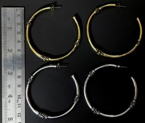 Pendientes de tuerca ligeros chapados en plata de Color dorado de latón Pendientes de aro de estilo bohemio para regalo de fiesta de boda Compromiso Otros - Product Image 1